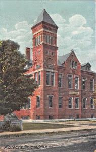 Westbrook ME High School, publisher Hugh Leighton 1911 Postcard