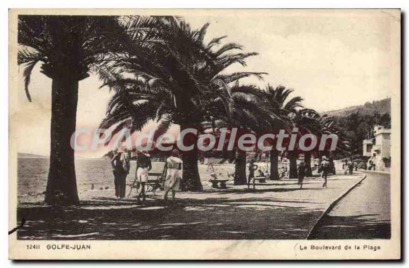 Postcard Old GULF JUAN Boulevard de la Plage