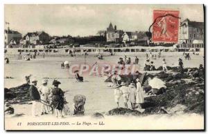 Old Postcard Pornichet Pins Beach