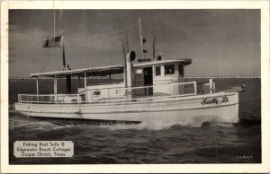 Fishing Boat Sally D Edgewater Beach Cottages Corpus Christi Texas Postcard