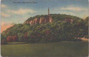 USA East Rock New Haven Connecticut Linen Postcard 05.42