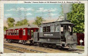 Mammoth Cave Kentucky Hercules Famous Engine on the Railroad Postcard X14