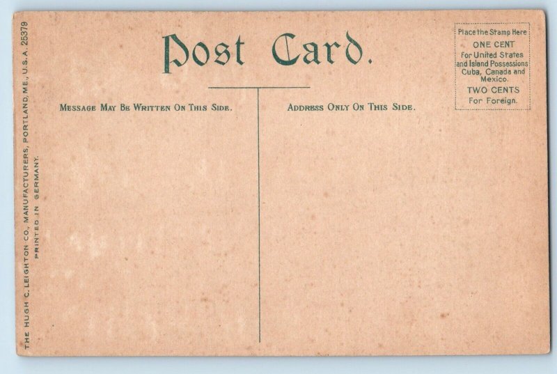 c1910 Kennebunkport Maine ME Vintage Postcard River Road View House Street Tree