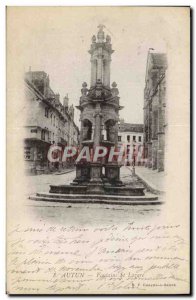 Old Postcard Autun Fountain St Lazare