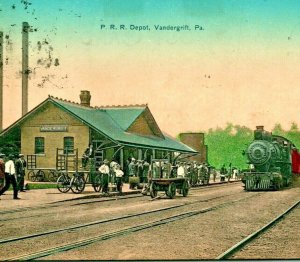 Pennsylvania Railroad Depot Vandergrift Pennsylvania PA 1911 DB Postcard