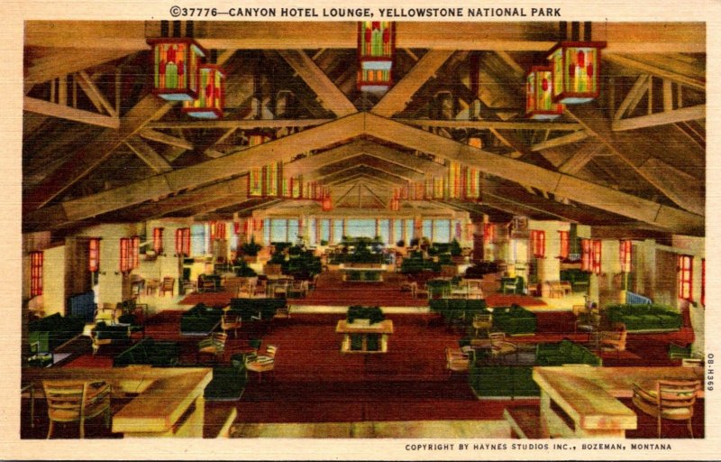 Yellowstone National Park Canyon Hotel Lounge Curteich