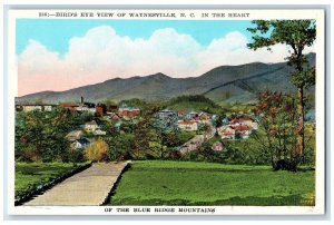 c1930's Bird's Eye View of Waynesville Blue Ridge Mountains NC Postcard