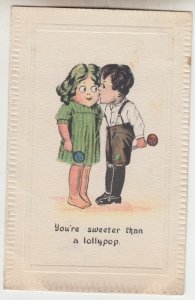 P2632 1913 postcard romance humor you,re sweeter than a lollypop