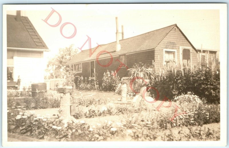 1920s-30s Charming Summer House RPPC Vancouver BC Photo Home Plants Postcard A44