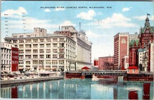 Postcard BRIDGE SCENE Milwaukee Wisconsin WI AM5263