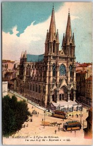 1910's Marseille L'Eglise Des Reformers Catholic Church France Posted Postcard