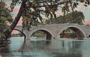 Postcard The Old Leeds Bridge near Catskill NY