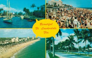 USA Beautiful Fort Lauderdale Florida Chrome Postcard 03.58