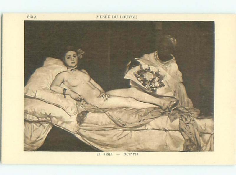 c1910 Risque NUDE GIRL OLYMPIA AT LOUVRE IN PARIS FRANCE AB7204