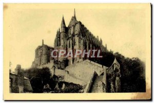 Postcard Abbey of Mont Saint Michel Wonder view of the ramparts