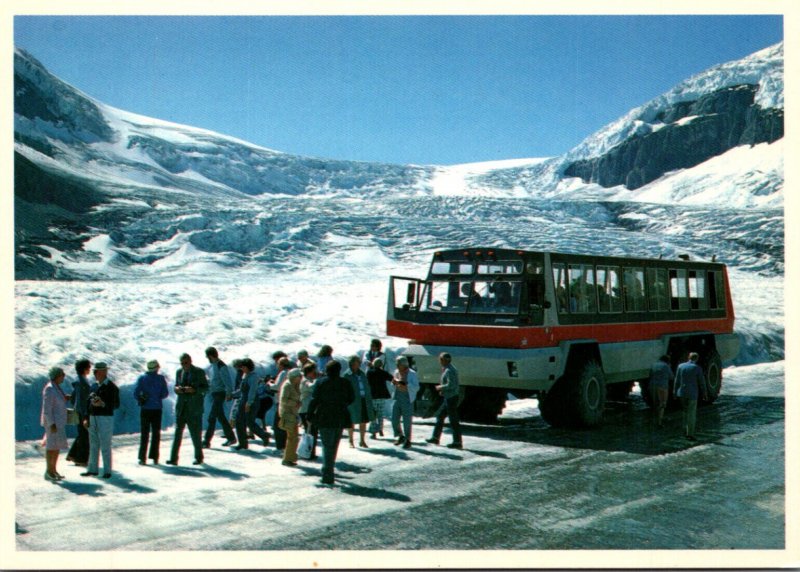 Canada Jasper Colubmia Icefield Delta Snowmobile On Athabasca Glacier