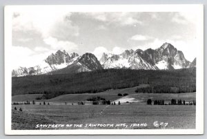 Idaho RPPC Sawteeth Of The Sawtooth Mts Real Photo Postcard V21