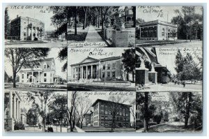 1916 Euclid Ave. Post Office High School Multiview Oak Park Illinois IL Postcard