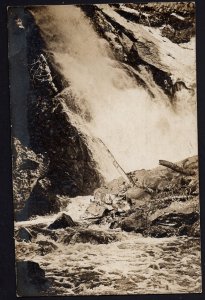 Lot of 2 Michigan Douglas Houghton Falls ~ RPPC Real Photo Postcard