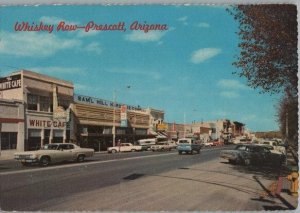 Whiskey Row Prescott AZ White Cafe Shops Old Cars Petley Continental Postcard