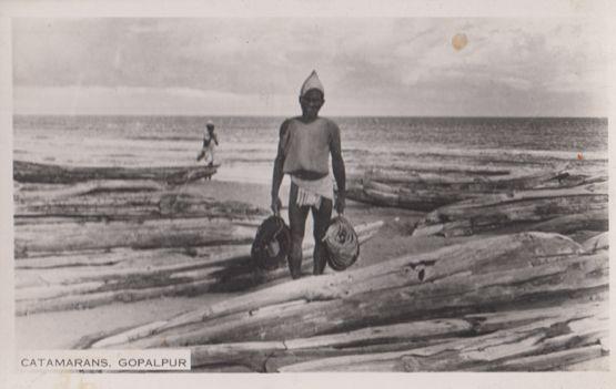 Catmarans Gopalpur Indian Real Photo Old Postcard