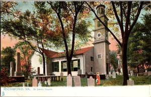 Tuck 2081 St. John's Church, Richmond VA Undivided Back Vtg Postcard K44
