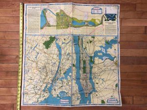 Worlds Fair Northeastern US Road Map New York City Long Island Vintage AA53764