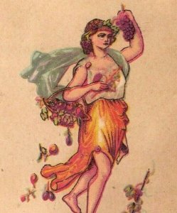 1880's Perry Bros. & Hawley Utica, NY Lovely Greek Roman Lady On Globe P203