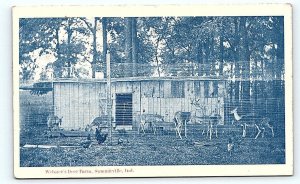 SUMMITVILLE, IN Indiana ~ WEBSTERS DEER FARM 1918 Madison County Postcard