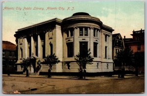 Vtg New Jersey NJ Atlantic City Public Library 1909 View Old Postcard