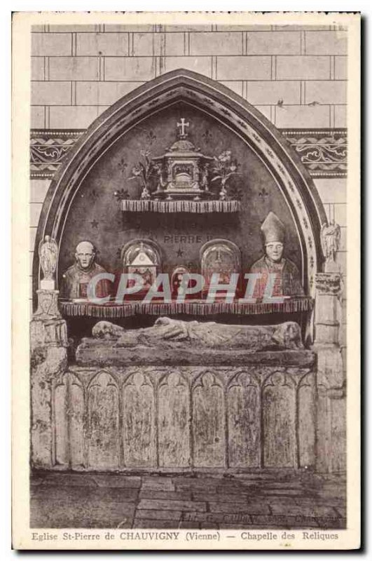 Postcard Ancient Church St Pierre Chapel of the Relics of Chauvigny