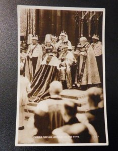 Mint England Royalty Postcard RPPC Peers Paying Homage to the King Coronation