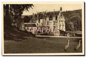 Old Postcard From Cleres Zoological Park North Facade of the castle and Mexic...