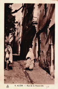 Algeria Alger Rue de la Haute-Ville Vintage RPPC C256