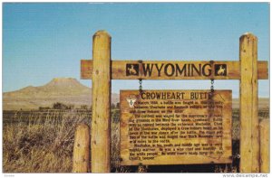 Crowheart Butte and Sign, U. S. Highway 287 between Dubois & RIVERTON, Wyomin...