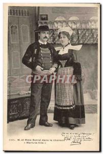 Mr and madameBotrel in song Mary your daughter Old Postcard Britain Britons TOP