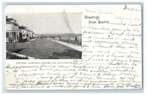 1907 Officers Quarters Bremerton, Greetings from Seattle WA PMC Postcard 