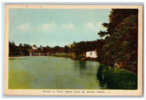 1942 North River St. Jerome Quebec Canada Vintage Post Office Stamp Postcard