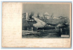 c1905 Fighting Ship War at Sea Japan Russian War Antique Posted Postcard