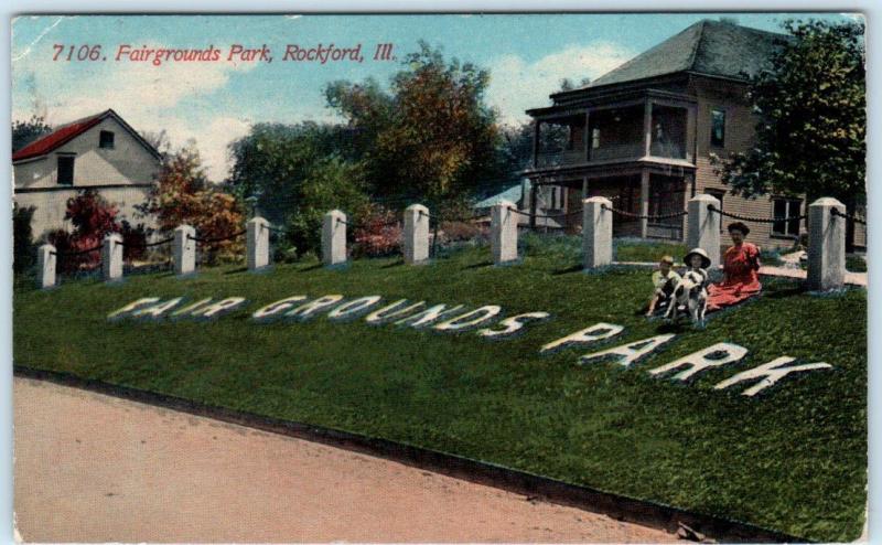 ROCKFORD, Illinois  IL    FAIRGROUNDS PARK  1913  Postcard