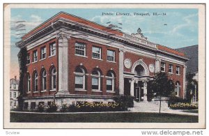 Exterior,  Public Library,  Freeport,  Illinois,   PU_1925