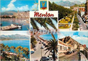 Postcard Moderne Menton Pearl of France The French Riviera The Harbor Garden ...