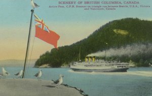 Canadian Flag, Scenery of British Columbia, Canada Vintage Postcard F71