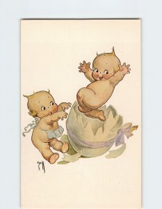 Postcard Love/Romance Greeting Card with Kewpies Egg Cartoon Art Print