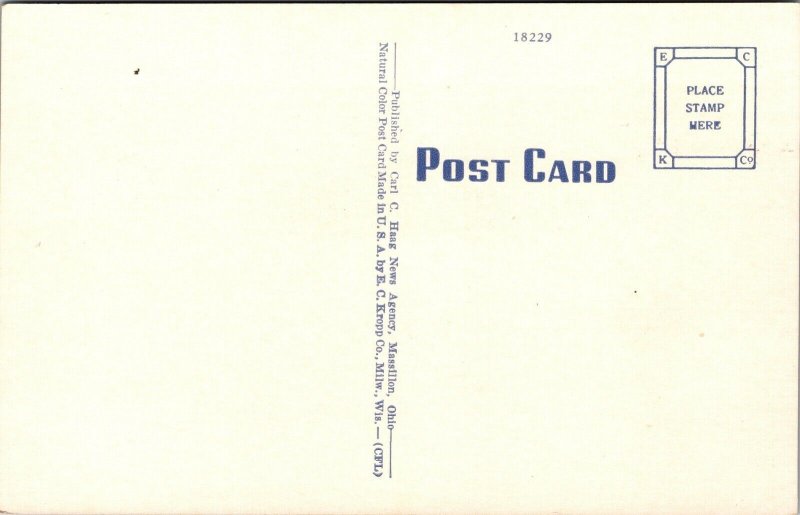 Linen Postcard Lincoln Way in Massillon, Ohio~138400