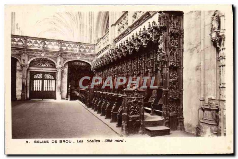 Old Postcard Brou Church Of The Stalls North Coast