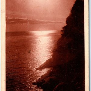 c1910s Zushi, Japan Nam Koiwa Cliff Pacific Ocean Sunset Cyanotype? Photo A56