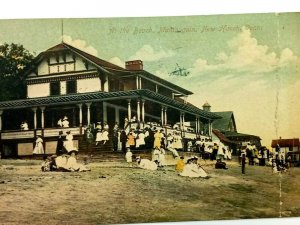 Vintage Postcard 1911 At the Beach Mamauguin New Haven CT Connecticut
