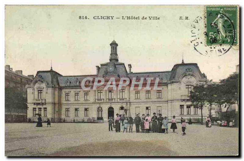 Old Postcard Clichy The Hotel de Ville