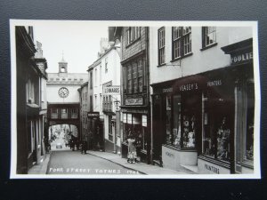 Devon TOTNES Fore Street shows LENNARDS LTD & VEASEY'S PRINTERS Old RP Postcard